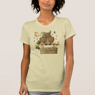 Camiseta vieja sabia del búho de las mujeres