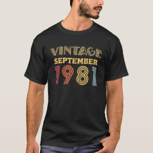 Camiseta Vieja Septiembre De 1981 Retro 40 Años De Edad 40ª
