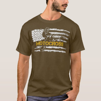 Camiseta Vieja USA Bandera Estadounidense Motocross Dirke B