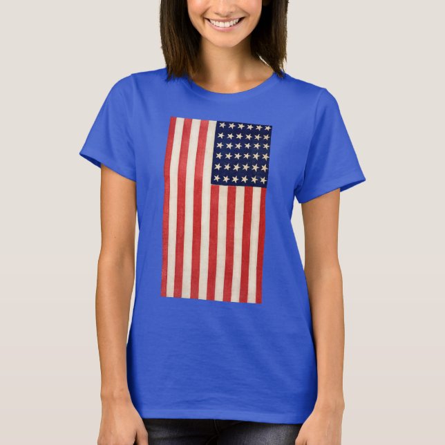 Camiseta Vieja Vieja Vieja Bandera Estadounidense De Treint (Anverso)