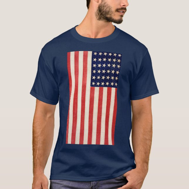 Camiseta Vieja Vieja Vieja Bandera Estadounidense De Treint (Anverso)