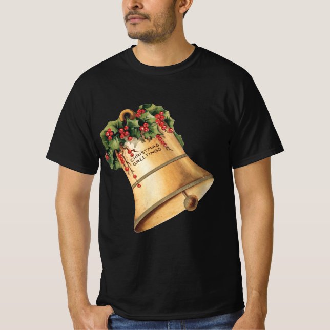 Camiseta Viejas campanas de oro navideñas, saludos de tempo (Anverso)