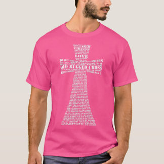 Camiseta Viejas Letras Cruzadas En Forma Cruda Cristiana