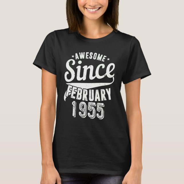 Camiseta Viejo 1955 increíble desde febrero Feliz mi 67 (Anverso)