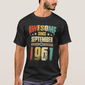 Camiseta Viejo 1961 60º Cumpleaños Increíble Desde Septiemb