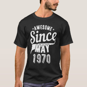 Camiseta Viejo año 1970 asombroso desde mayo feliz mi 52 an