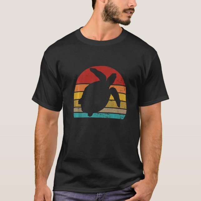 Camiseta Viejo atardecer de tortuga retro 70's 80s 90s Par (Anverso)