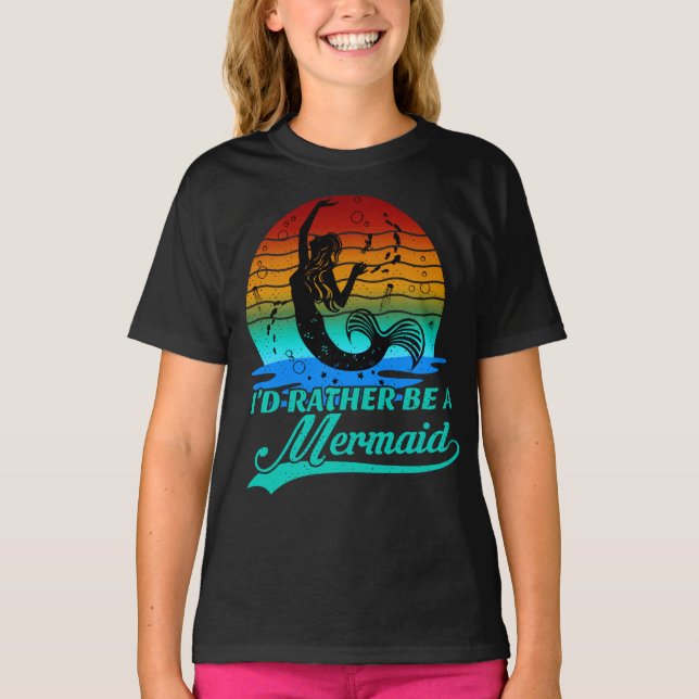 Camiseta Viejo Atardecer Retro Más Bien Ser Una Sirena (Anverso)
