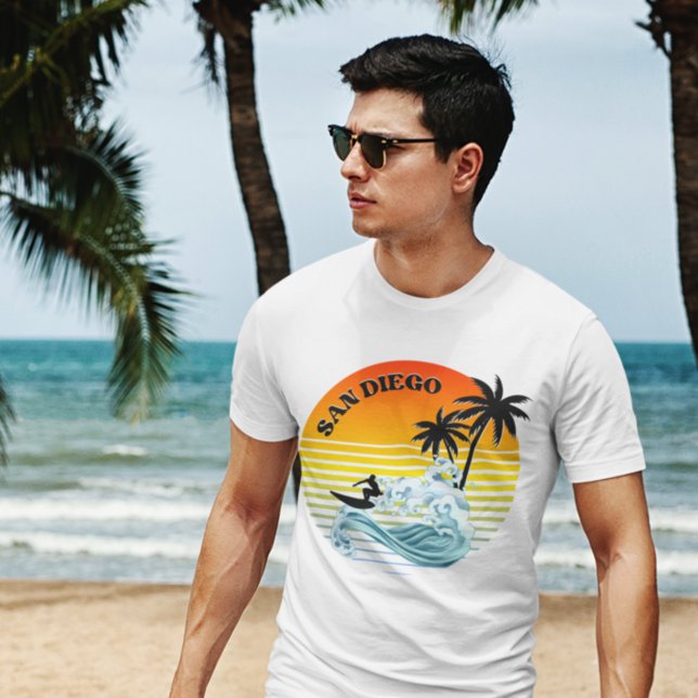Camiseta Viejo atardecer San diego Retro Playa Vacaciones (Subido por el creador)