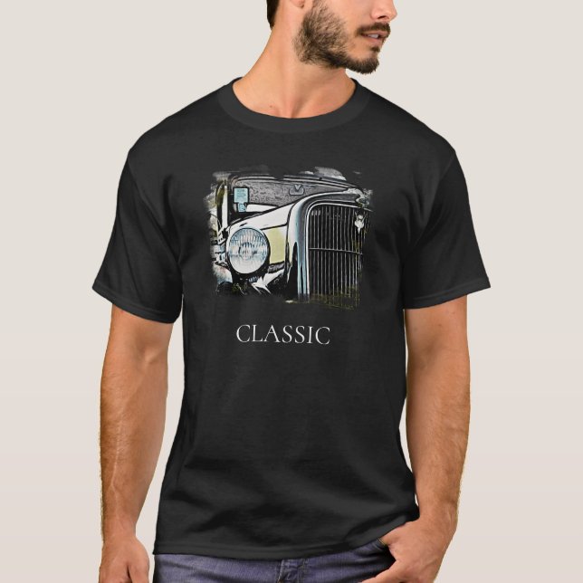 Camiseta *~* Viejo auto clásico de pintura antigua de época (Anverso)