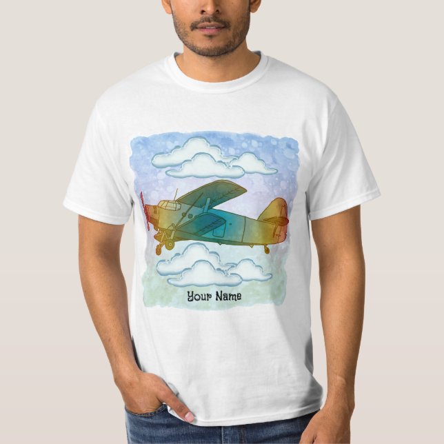 Camiseta Viejo Avión Arcoíris (Anverso)