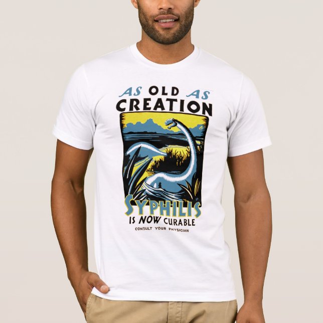 Camiseta Viejo como sífilis del ~ de la creación es curable (Anverso)