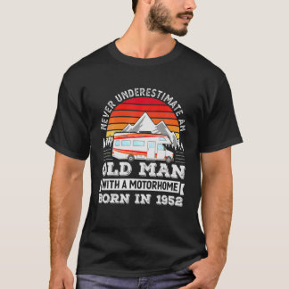 Camiseta Viejo Con Autophome Nacido En 1952 70º Cam De Cump