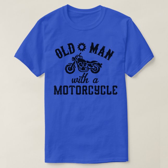 Camiseta Viejo Con Motocicleta (Diseño del anverso)