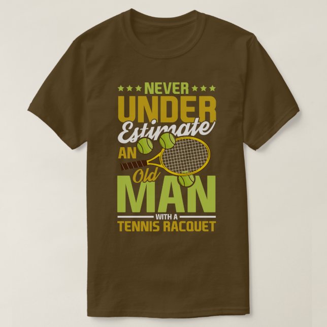 Camiseta Viejo con regalo de tenis en pista de racquet (Diseño del anverso)