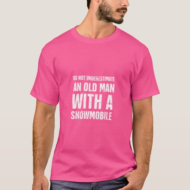 Camiseta Viejo Con Snowmobile (Anverso)