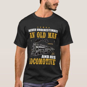 Camiseta Viejo con tren modelo de conductor de locomotora d