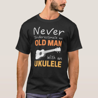 Camiseta  Viejo Con Ukulele 
