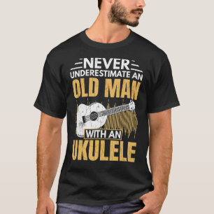 Camiseta Viejo Con Un ÚLTIMO Jugador De Música De Ukulele A