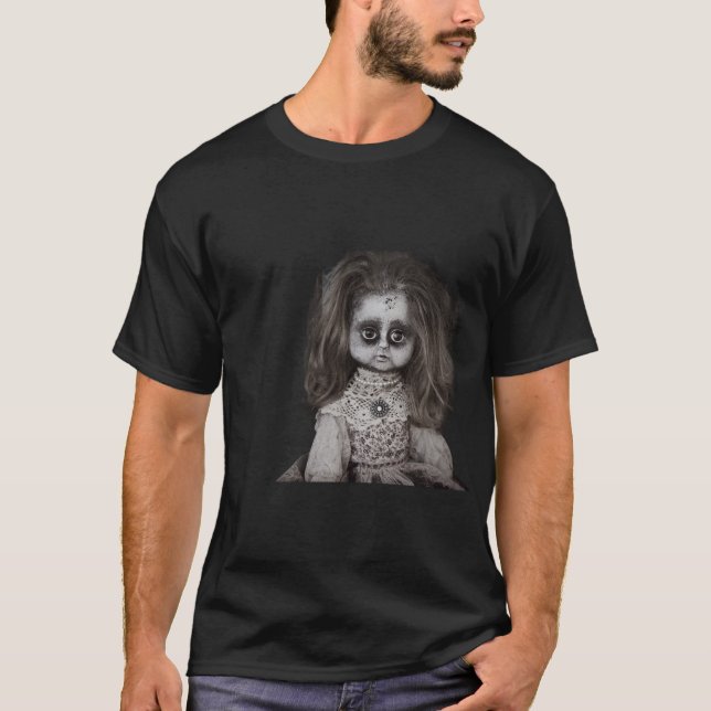 Camiseta Viejo Creepy Scary Haunted Doll (Anverso)