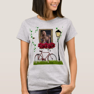 Camiseta Viejo cuento de hadas Rosas de bicicletas marco fo