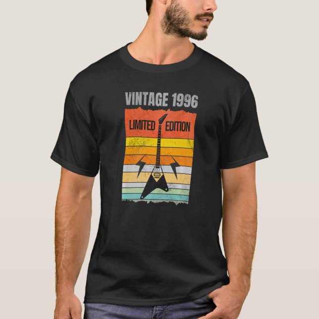 Camiseta Viejo cumpleaños de guitarra en 1996 (Anverso)