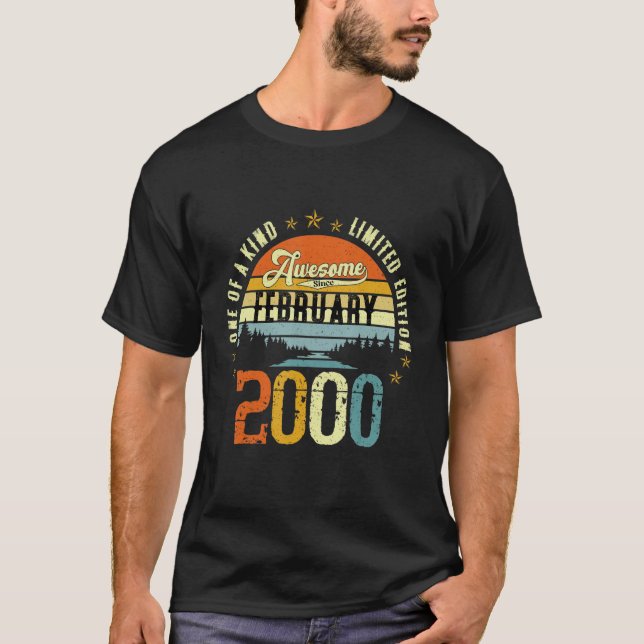 Camiseta Viejo cumpleaños número 22 desde febrero de 2000 (Anverso)