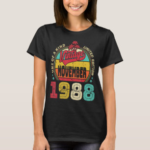 Camiseta Viejo cumpleaños número 34 desde noviembre de 1988