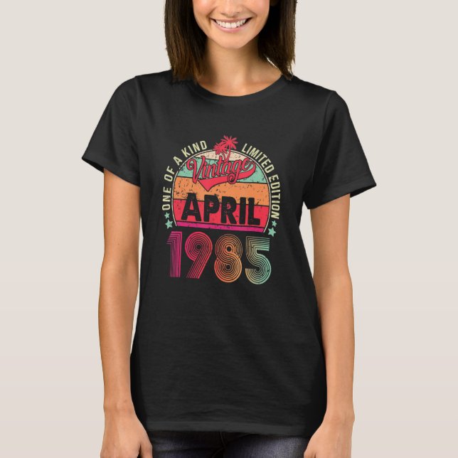Camiseta Viejo cumpleaños número 37 desde abril de 1985 (Anverso)