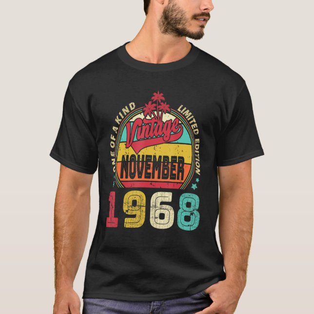 Camiseta Viejo cumpleaños número 54 desde noviembre de 1968 (Anverso)