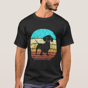 Camiseta Viejo Dachshund Silhouette Perro retro de los años