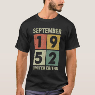 Camiseta Viejo de 70 años Septiembre de 1952 70º cumpleaños