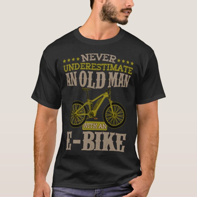 Camiseta Viejo De Bicicleta Eléctrica Con Bicicleta E (Anverso)