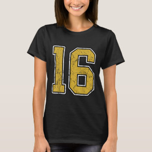 Camiseta Viejo dorado Black White Srts número 16 Uniforme d