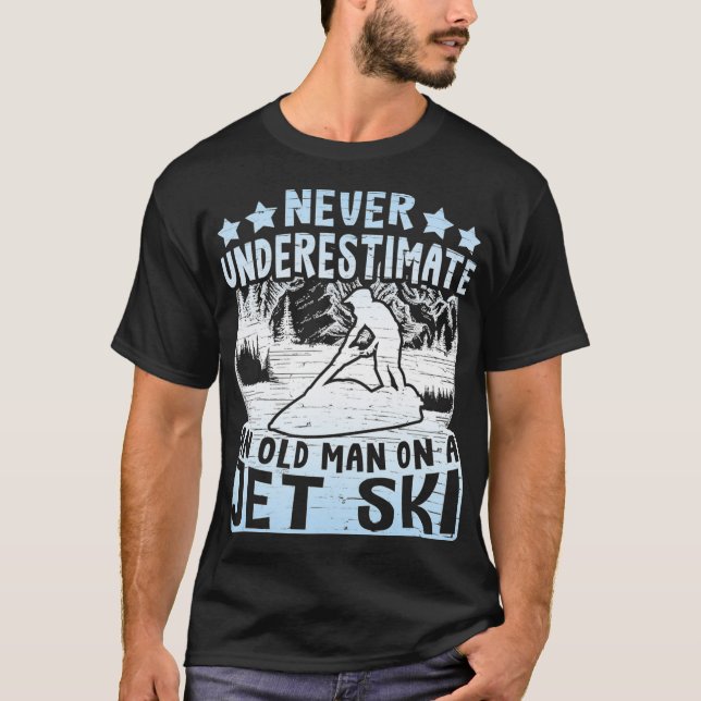 Camiseta Viejo En Un Moto De Jet Ski Vintage  (Anverso)