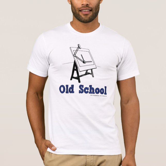 Camiseta Viejo-Escuela-Elaborar-Tablero-azul (Anverso)