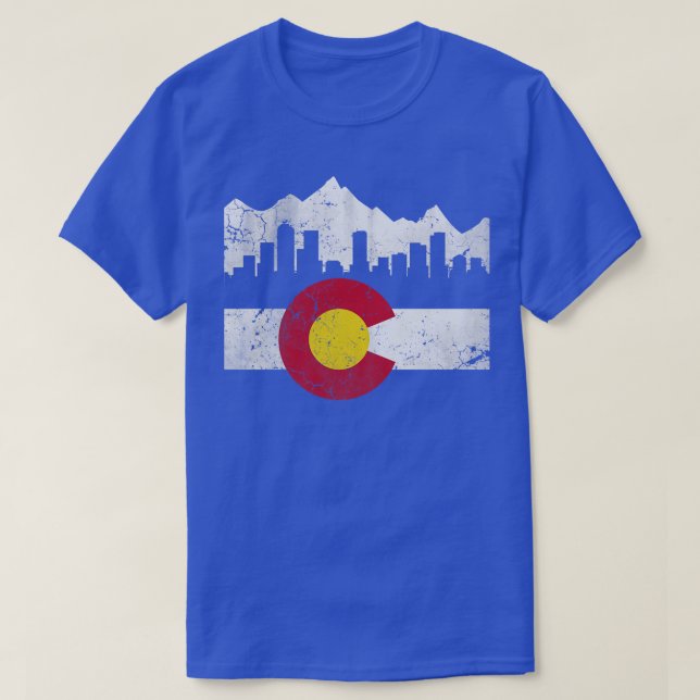 Camiseta Viejo estado de Colorado: Skyline (Diseño del anverso)