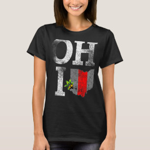 Camiseta Viejo estado de Ohio Trendy Ohioan Map Grunge