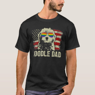 Camiseta Viejo Estados Unidos Bandera Americana Doodle Dad 