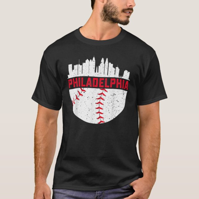 Camiseta Viejo Filadelfia Retro de Béisbol Philadelphia Sky (Anverso)