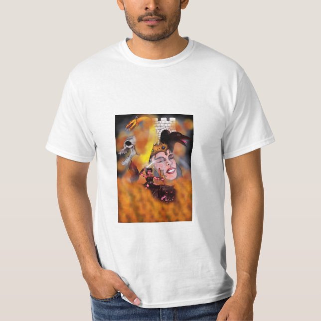 Camiseta viejo guerrero cabalgando en un lobo feroz en el i (Anverso)
