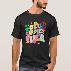 Camiseta Viejo hippies gobierna signo de paz hippy