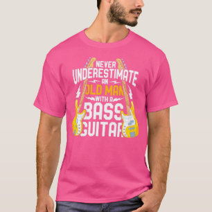 Camiseta Viejo hombre de bajo rendimiento Bass Player Bass