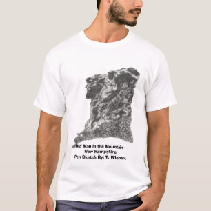 Camiseta Viejo hombre en la montaña - New Hampshire - plum