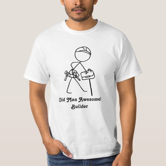 Camiseta ¡Viejo hombre impresionante! Constructor (Anverso)