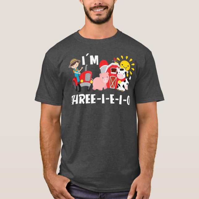 Camiseta Viejo MacDonald Im Tres Años De Cumpleaños De EIEI (Anverso)