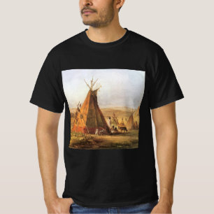 Camiseta Viejo Oeste Americano, Teepees en la Llanura por B
