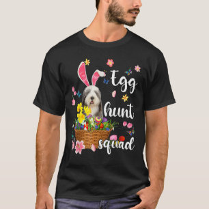 Camiseta Viejo pastor inglés Feliz Día de Pascua Huevo colo