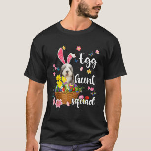 Camiseta Viejo pastor inglés Feliz Día de Pascua Huevo colo