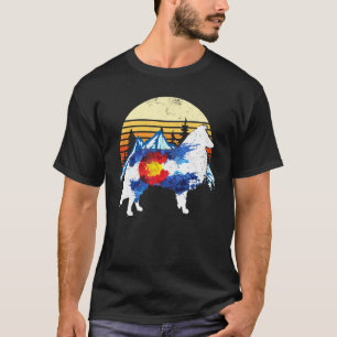 Camiseta Viejo Perro Collie con barba, Bandera Colorado, Ré